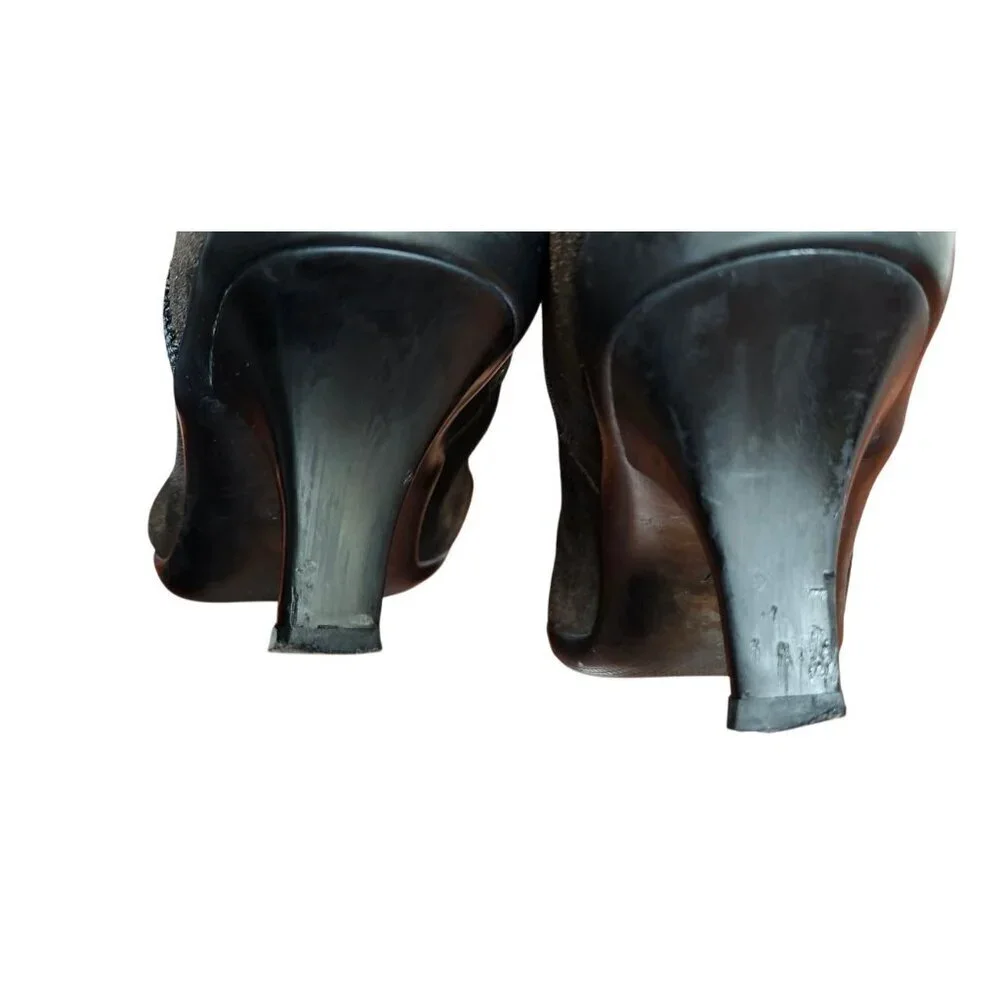 PRADA BROWN SUEDE HEELED BOOTS - EU 38.5/US 8 - Picture 12 of 16